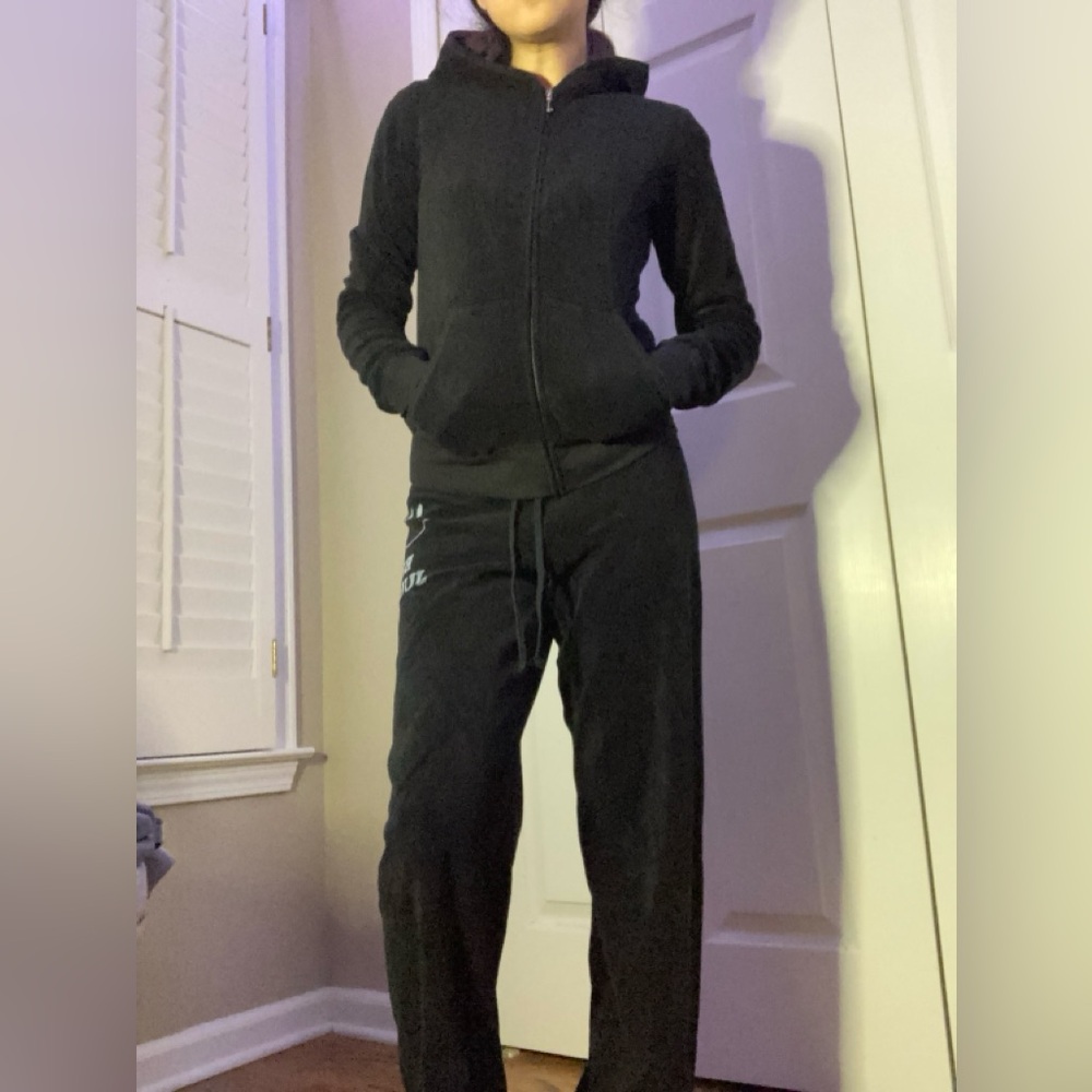 Juicy Couture Black Track Pants & Hoodie Set